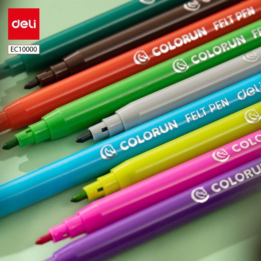 ديلي أقلام تلوين فلوماستر طويل رأس 1 مم - 12 لون EC10000